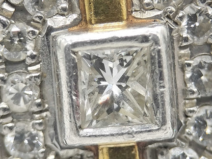 D0.24ct/0.20ct Pt900/K18 16.8g Ring 