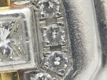 D0.24ct/0.20ct Pt900/K18 16.8g Ring 