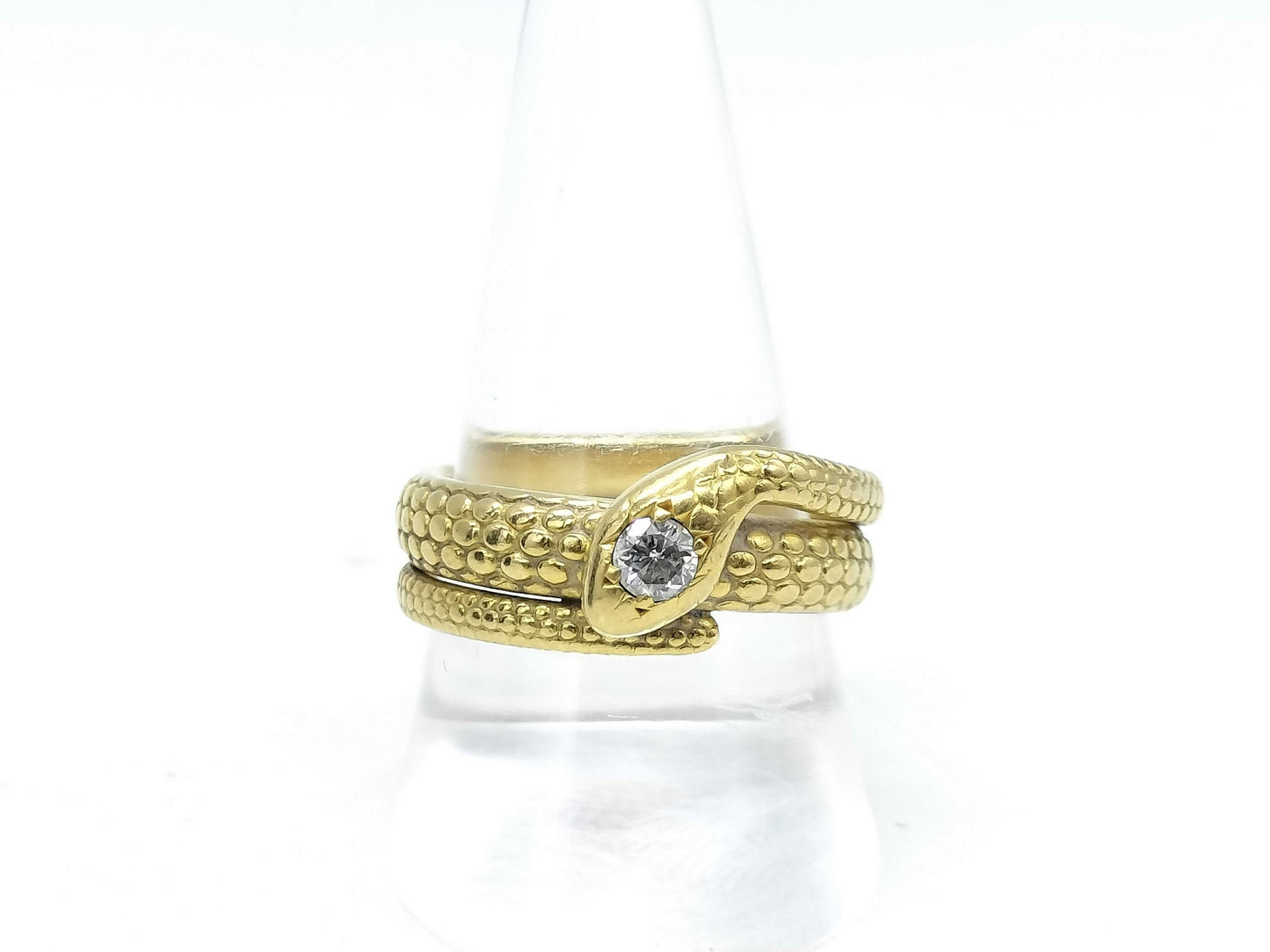 Snake Motif D0.20ct K20 14.4g Ring 