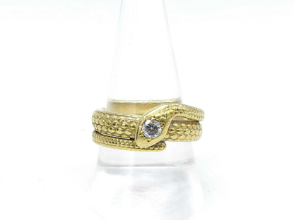Snake Motif D0.20ct K20 14.4g Ring 