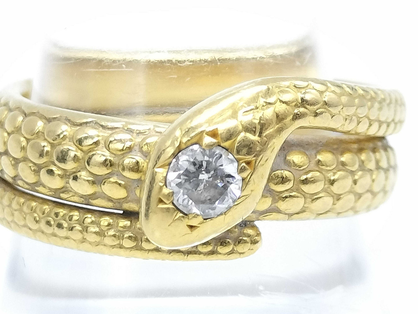 Snake Motif D0.20ct K20 14.4g Ring 