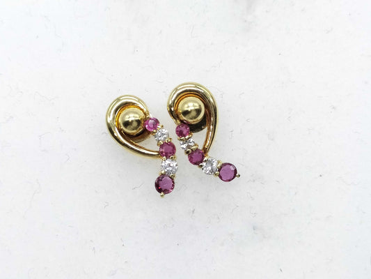 Ruby D0.10ct / Ruby D0.10ct K18 3.4g Earrings 