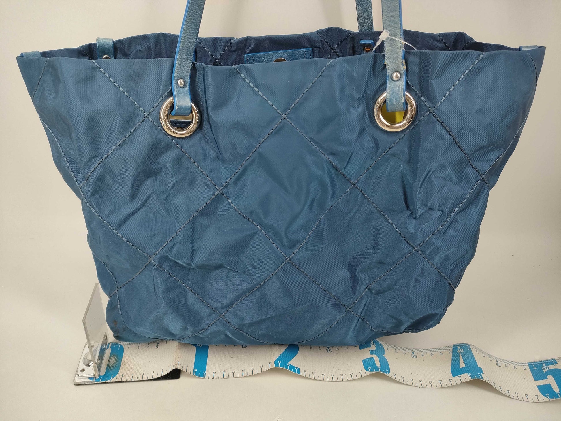 MONCLER Moncler Tote Nylon Quilted Blue Tote Bag