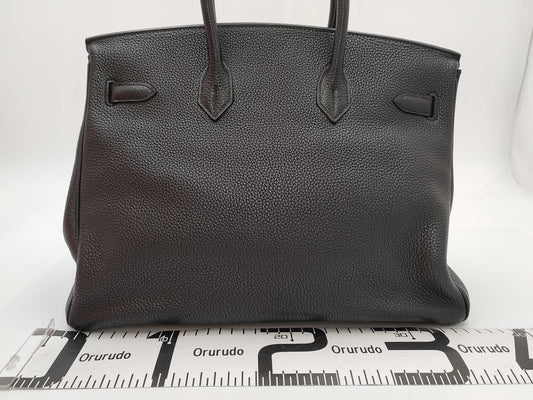 HERMES Birkin 35 Gold Hardware Black Taurillon □G Handbag