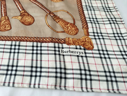 BURBERRY Silk Scarf Check Scarf
