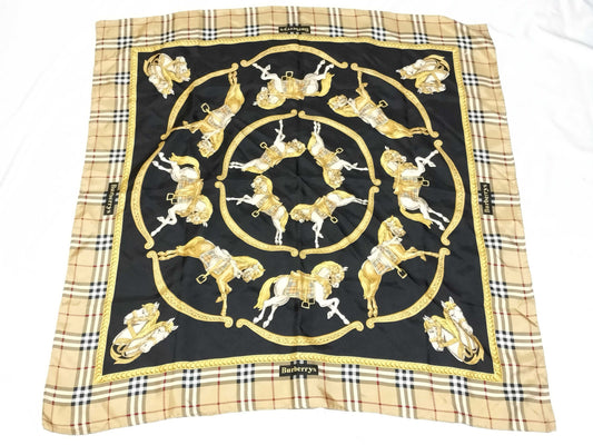 Burberrys Burberry Check Black Scarf