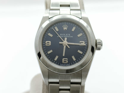 ROLEX 76080 A892605 Blue Dial Oyster Women's Watch
