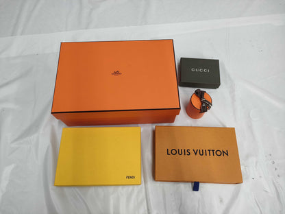 Louis Vuitton, Chanel, Hermes, Gucci, and other branded paper boxes and storage bags. Empty branded boxes.