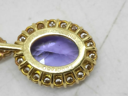 TZ 0.97ct D 0.25ct K18 2.6g Necklace 