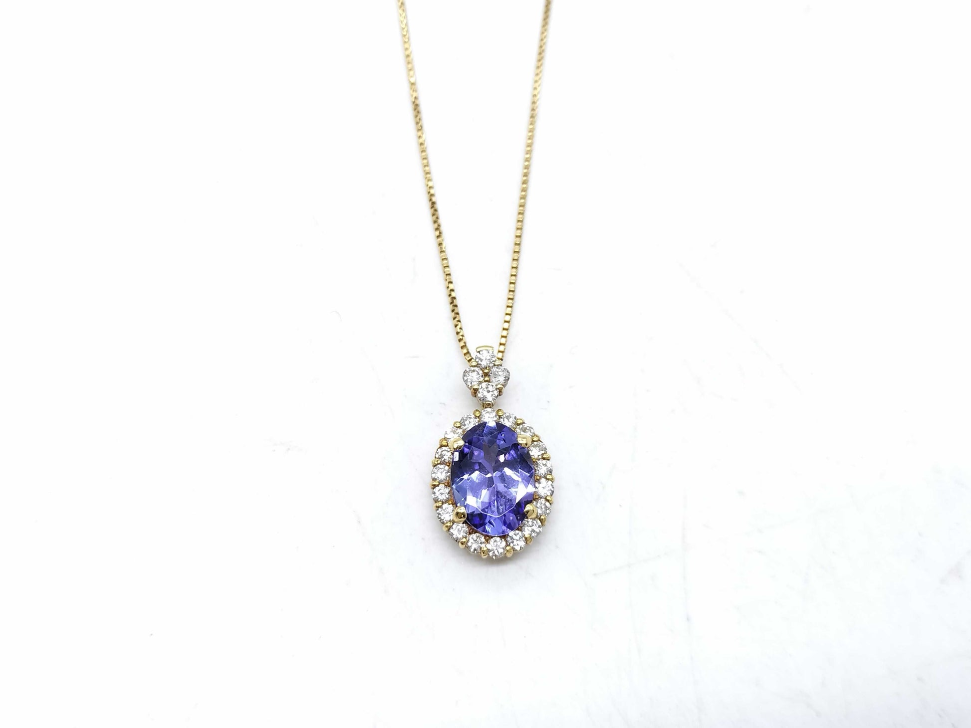 TZ 0.97ct D 0.25ct K18 2.6g Necklace 