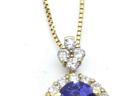 TZ 0.97ct D 0.25ct K18 2.6g Necklace 