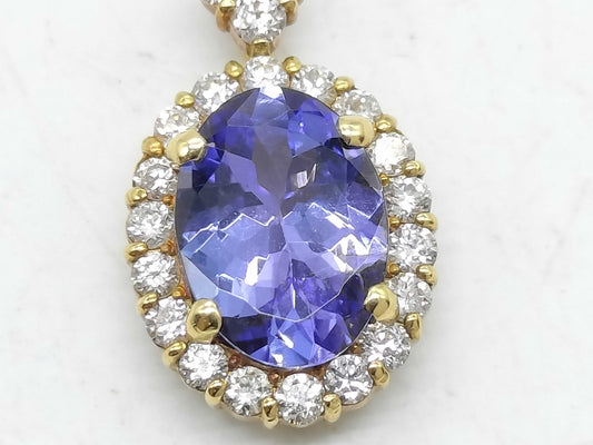 TZ 0.97ct D 0.25ct K18 2.6g Necklace 