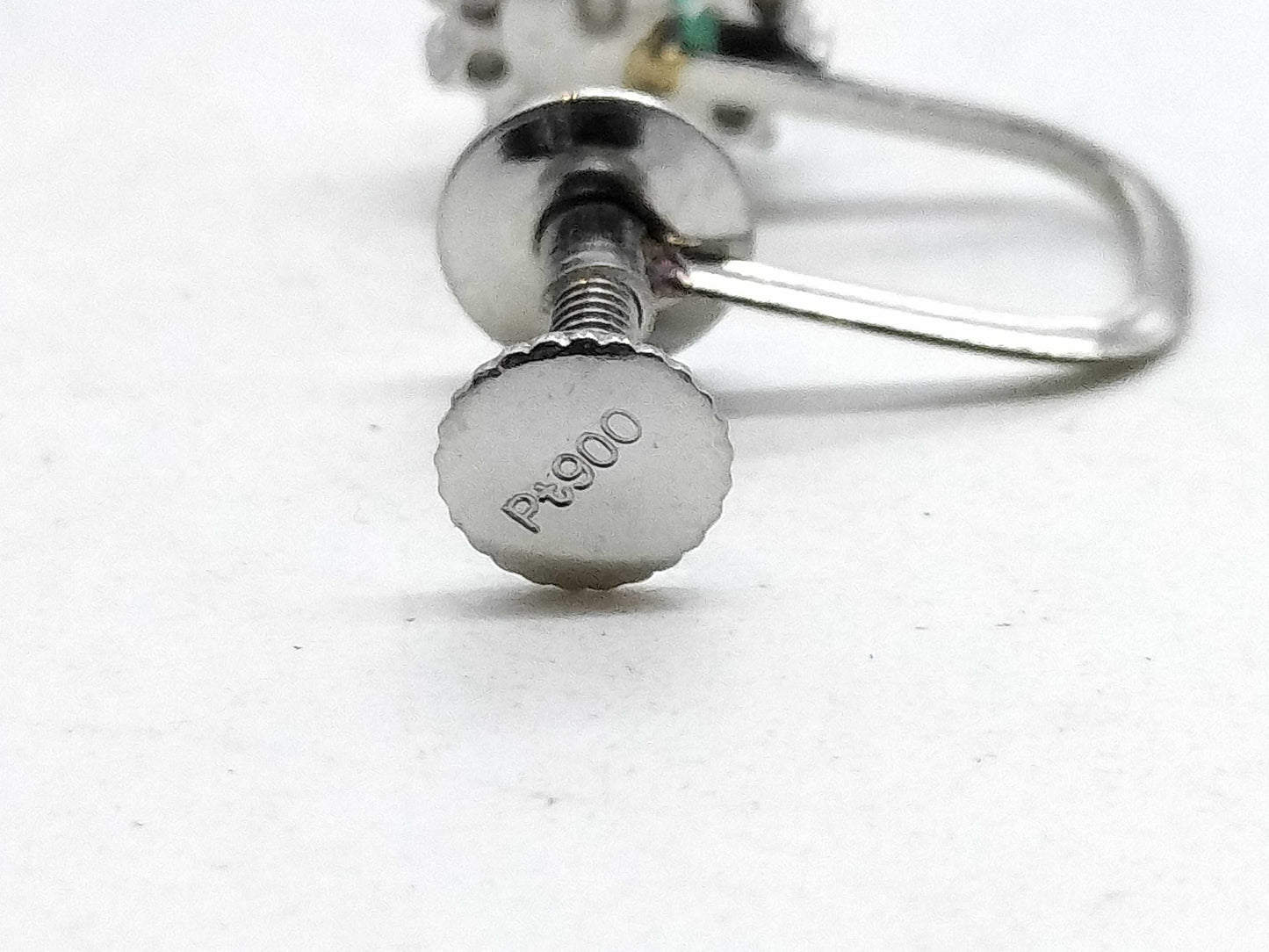 Emerald and Diamond Pt900 1.2g 