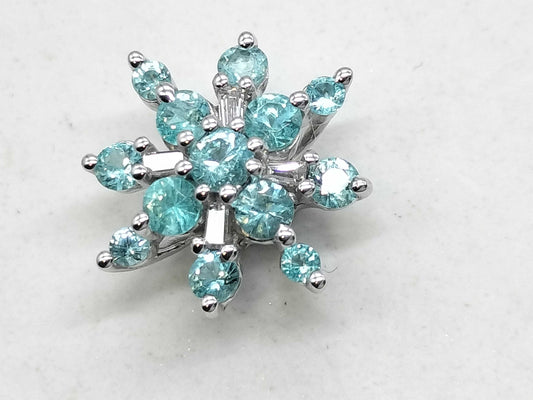 Paraiba tourmaline 0.24ct D0.01ct K18WG 0.7g pendant top 