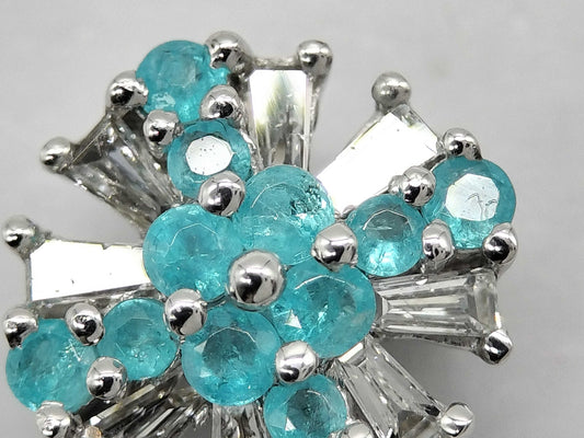 Paraiba tourmaline 0.15ct D0.10ct K18WG 0.7g pendant top 
