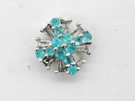 Paraiba tourmaline 0.15ct D0.10ct K18WG 0.7g pendant top 