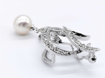 POLA Akoya Pearl, Diameter: Approx. 8.0mm, D0.41ct, 750, 6.5g, Brooch 