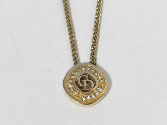Dior Rhinestone/Logo/Necklace Necklace