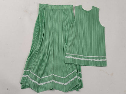 PLEATS PLEASE Pleated Tank Top/Skirt Green Line Other Apparel