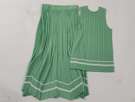 PLEATS PLEASE Pleated Tank Top/Skirt Green Line Other Apparel