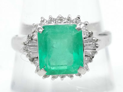 E2.23ct D0.37ct Pt900 5.5g Ring 