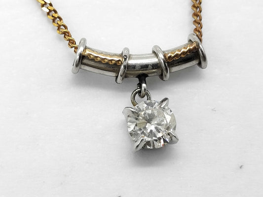 D0.273ct Pt850/K18 2.6g Necklace 