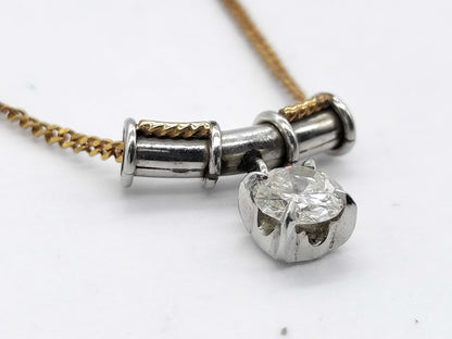 D0.273ct Pt850/K18 2.6g Necklace 