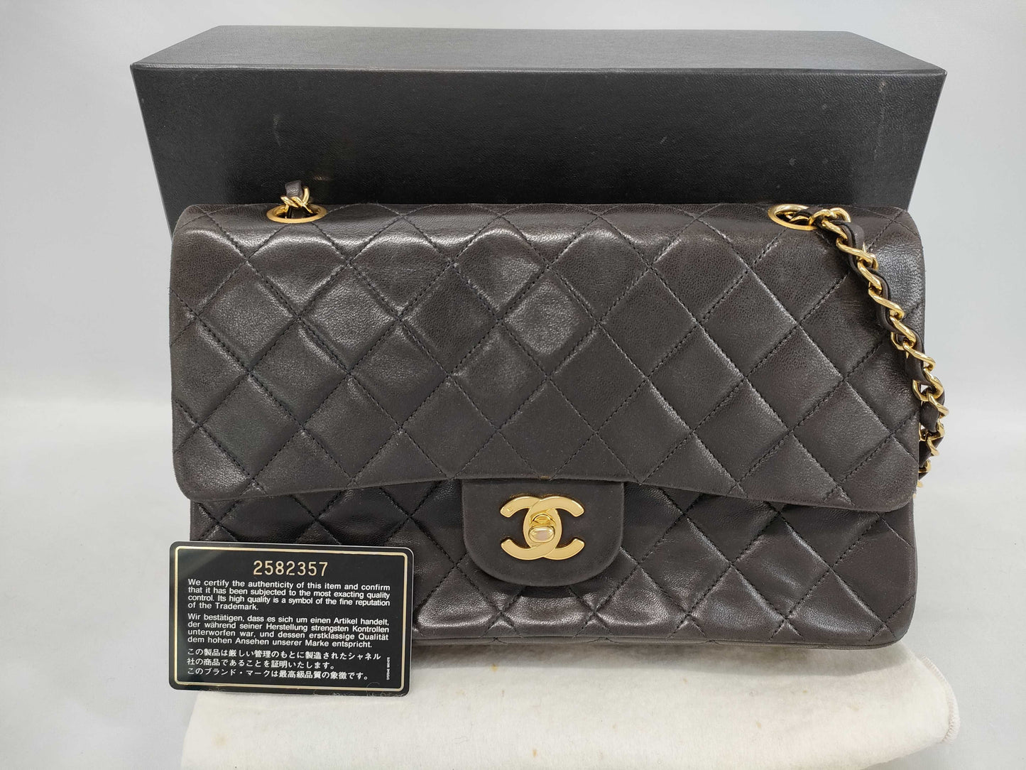 CHANEL Lambskin Matlasse 23 W Flap 2nd Shoulder Bag