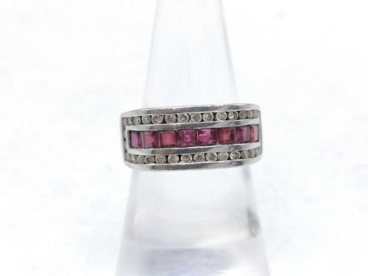 R1.21ct D0.47ct Pt900 8.2g Ring 