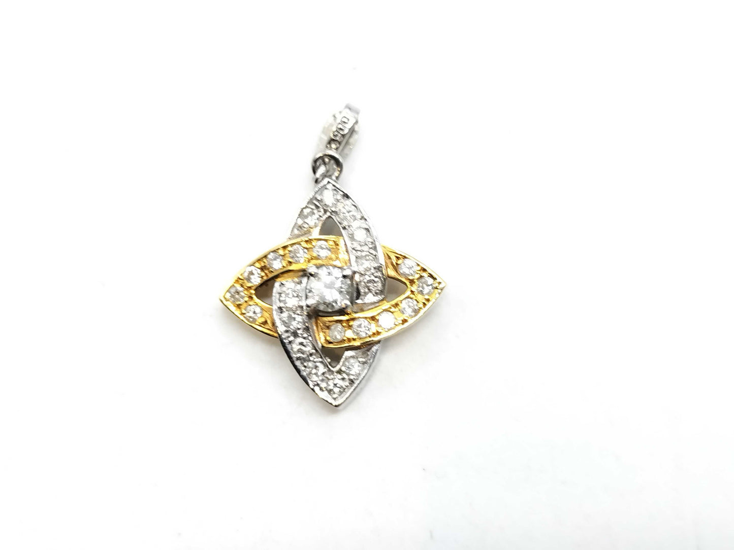 D0.132ct/0.243ct Pt900/K18 2.6g Pendant Top 