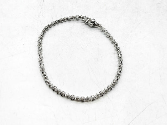 D1.00ct K18WG 5.9g Bracelet/Bangle 