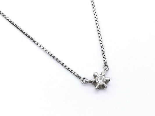 D0.14ct Pt850 4.4g Necklace 