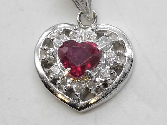 R 0.33ct D 0.15ct Pt900 2.9g Pendant Top 