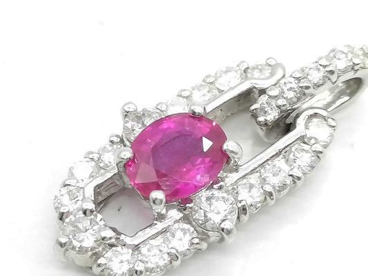Ruby and Diamond Pt900 3.2g Pendant Top 