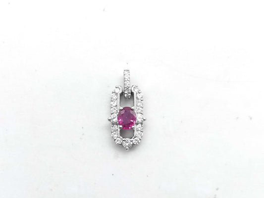 Ruby and Diamond Pt900 3.2g Pendant Top 