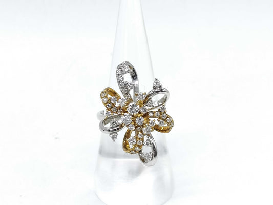 D1.00ct Pt900/K18 9.1g Ring 