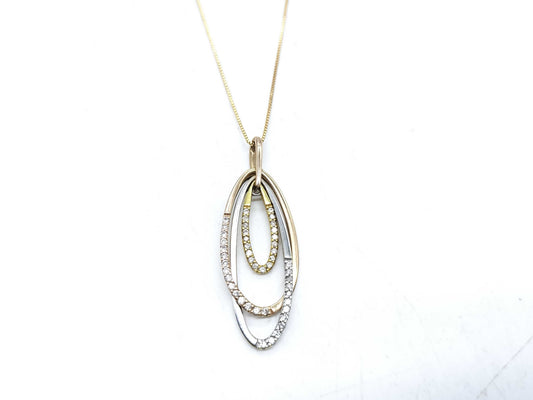 D0.30ct K18WG/K18 4.8g Necklace 