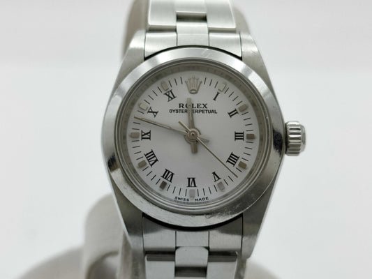 ROLEX 76080 K418061 White Dial Oyster Breath Women's Watch