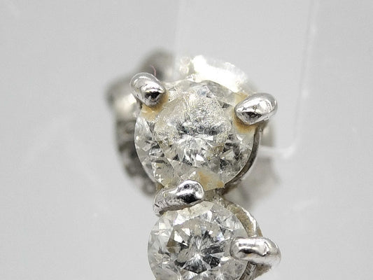 D0.25ct/0.25ct K18WG/Pt900 1.0g Earrings 