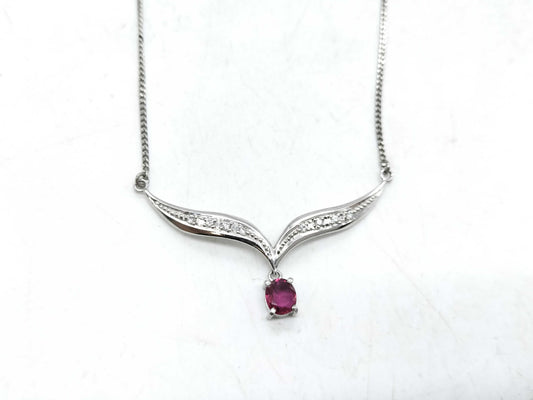 R0.53ct D0.10ct Pt900/Pt850 5.6g Necklace 