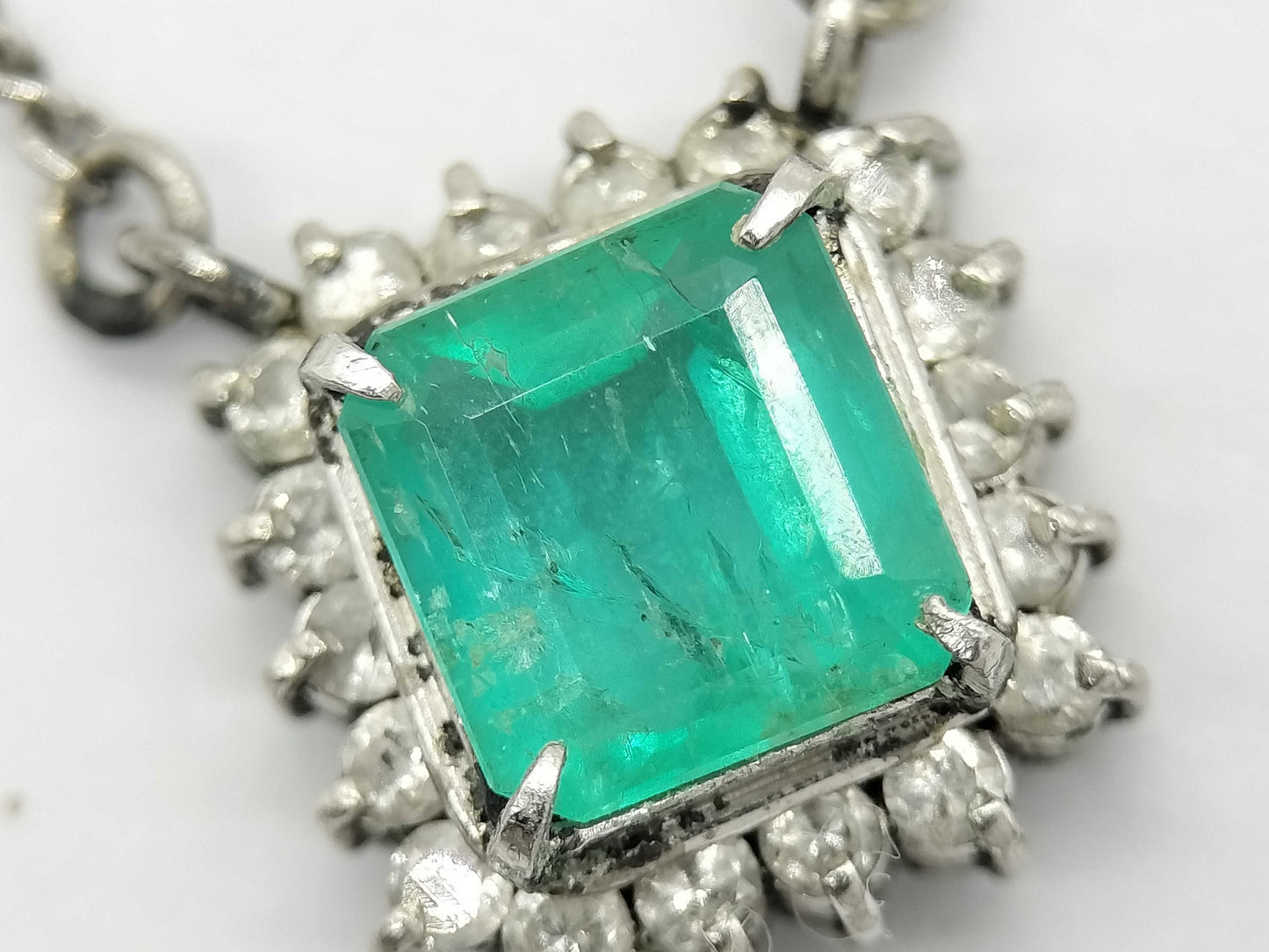 E0.65ct D0.18ct Pt850 3.5g Necklace 