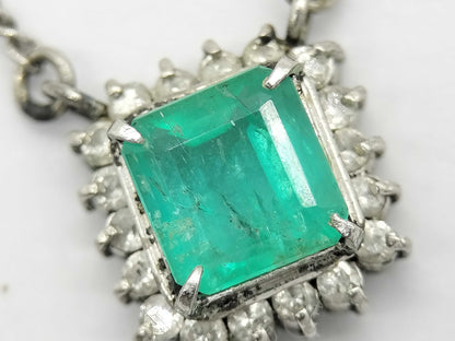 E0.65ct D0.18ct Pt850 3.5g Necklace 