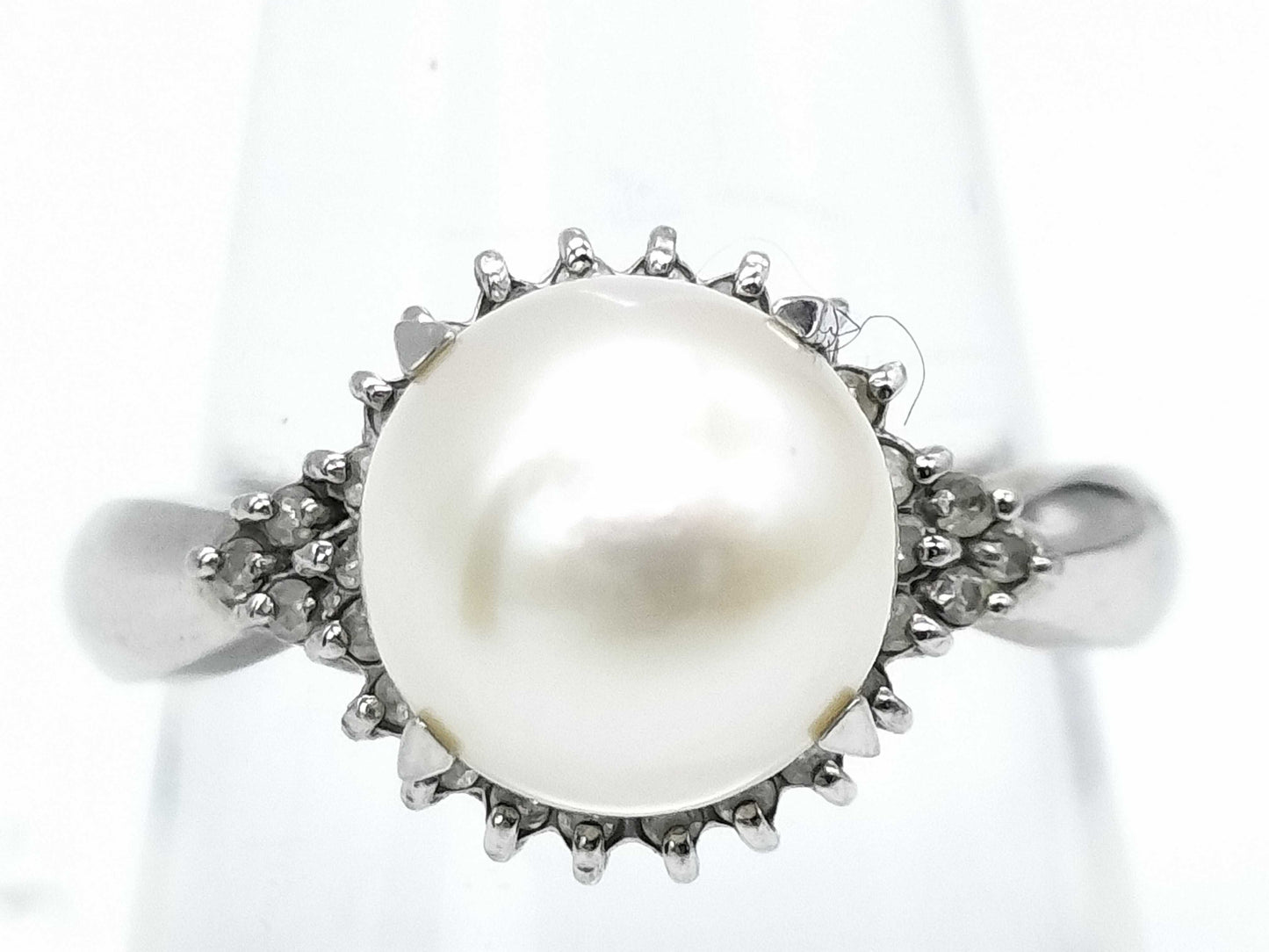 Akoya Pearl Ring, Diameter 9.0mm, D0.20ct, Pt900, 6.0g 