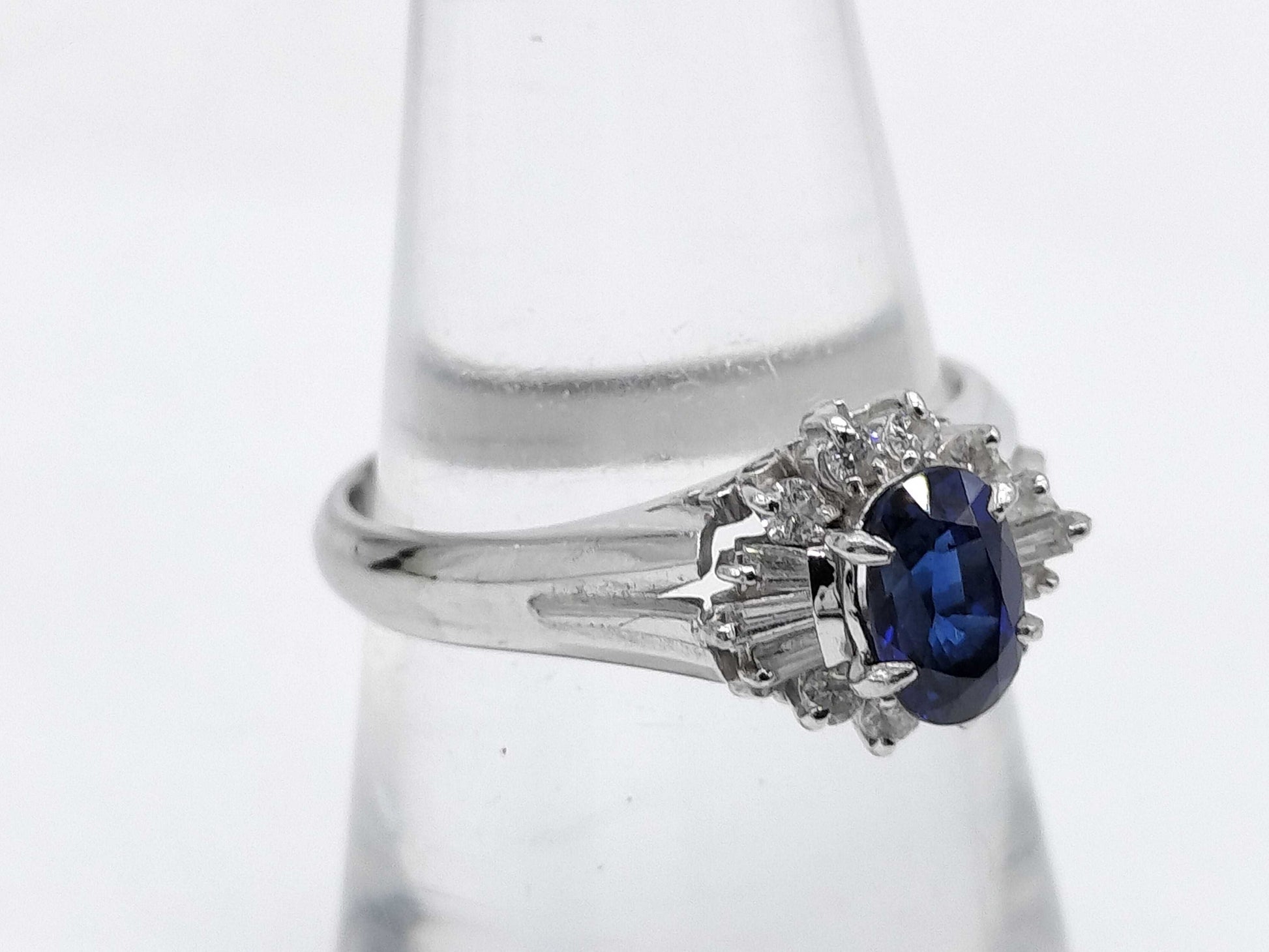 S 0.74ct D 0.24ct Pt900 5.2g Ring 