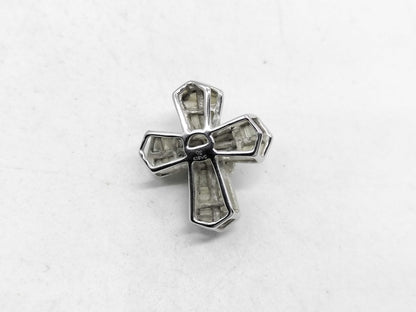 Paraiba tourmaline and diamond pendant top in 18K white gold 