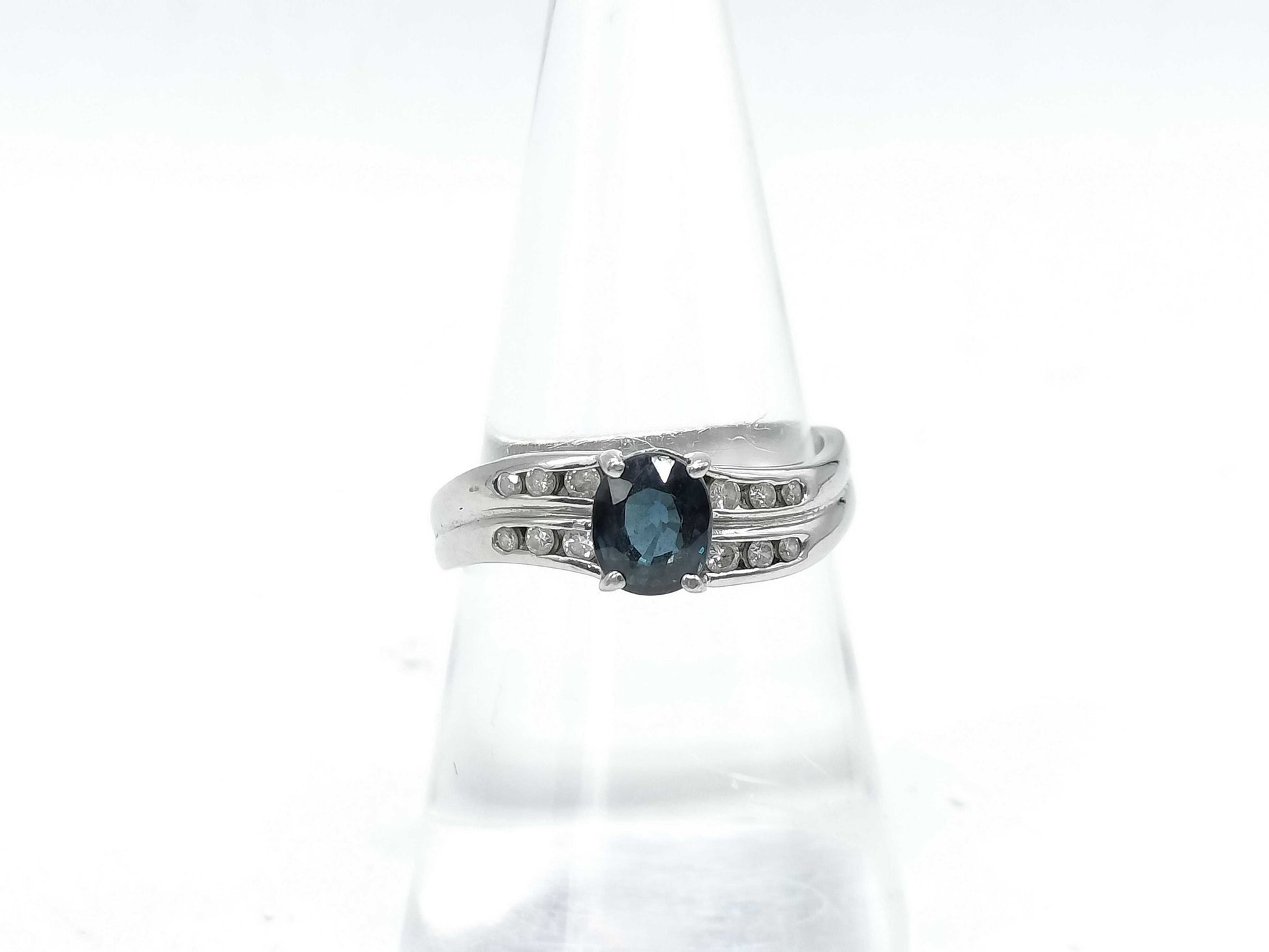 S1.04ct D0.14ct Pt850 4.4g Ring 