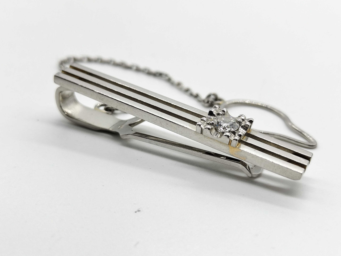 Diamond Pt900 6.3g Tie Pin/Cufflinks 