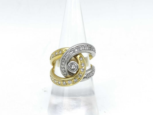 D0.21ct FD0.56ct K18/Pt900 10.2g Ring 