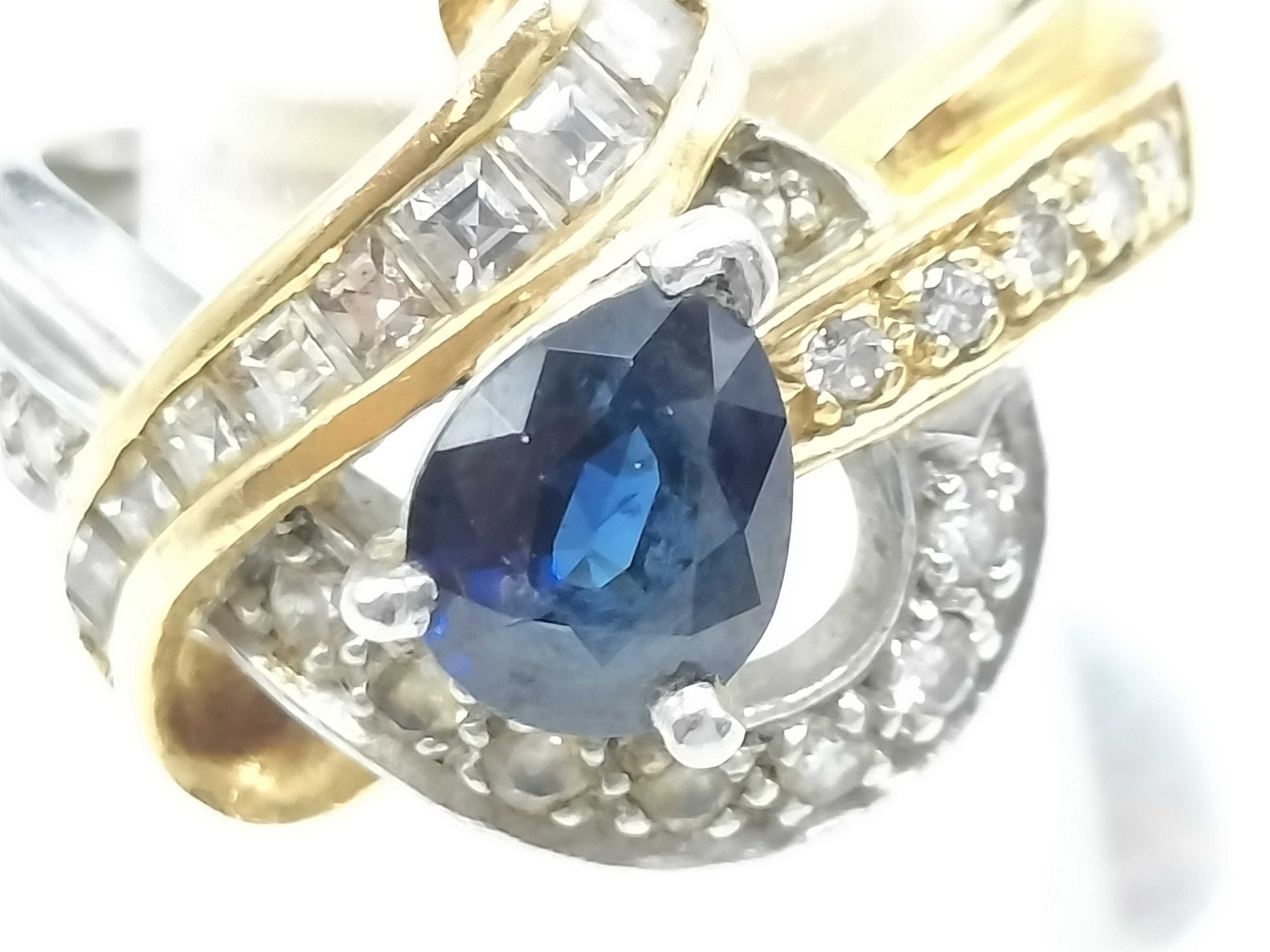 S1.22ct D0.70ct Pt900/K18 7.6g Ring 