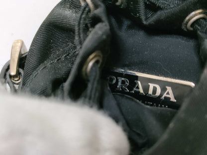 PRADA Nylon Key Charm Backpack Black Key Case/Key Holder